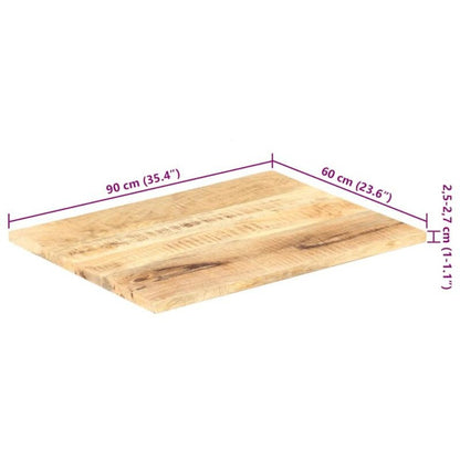 Tabletop 25-27mm 90x60cm Solid Mango Wood Wooden Tabletop Premium Wooden Tabletop Dining Table Top Suitable for Dining Rooms and Living Room Furniture Removable Indispensable for Dining Rooms Indispensable for Living Rooms Su