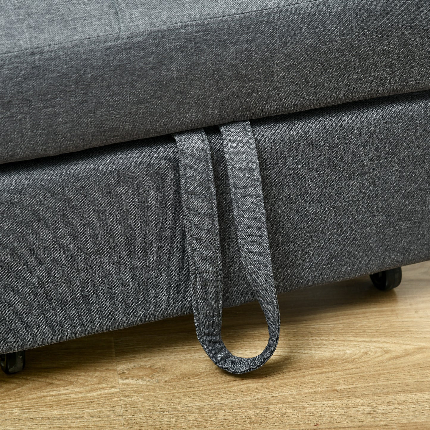 3-in-1 Stoel – Slaapstoel – Fauteuil – Chaise Longue – Grijs – Verstelbare Rugleuning – Handige Zijvakjes