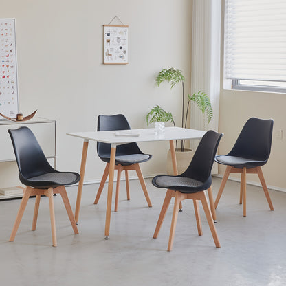 Eetkamerstoel – Stoel – Keukenstoel – Designstoel – Woonkamerstoel – Zwart – Stoffen Bekleding – Massief Beukenhout