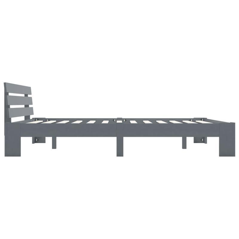 Bedframe – Massief Houten Bed – Grenen Bed – Tweepersoonsbed – Slaapbank – 180x200 cm – Massief Grenenhout – Tijdloos Grijs