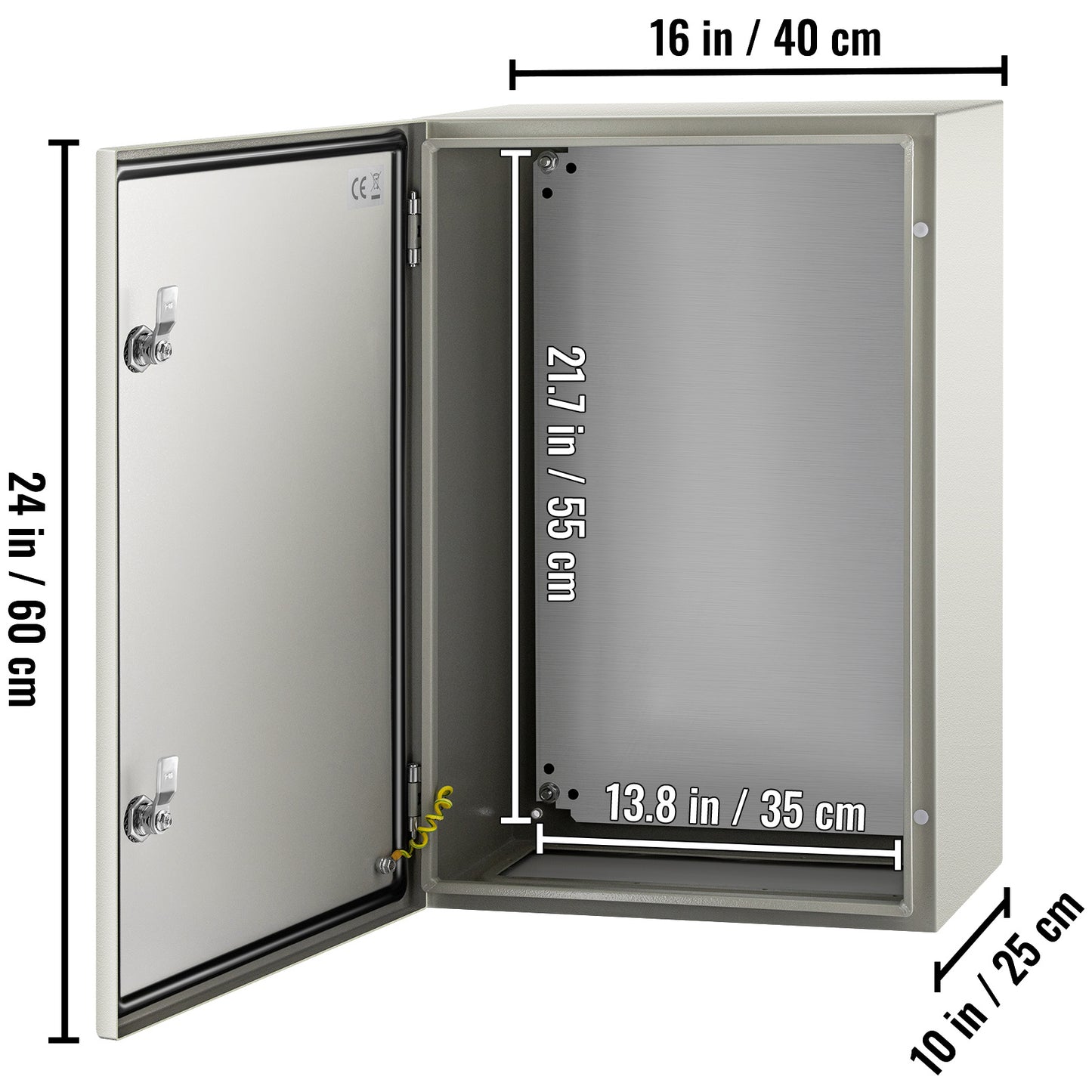 Elektrische Behuizing – Installatiekast – Stroomkast – Verdeelkast – Metalen Doos – Waterdicht IP66 – 1,5 mm Koudgewalst Staal – Grijs/Wit