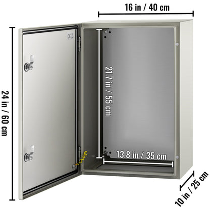 Elektrische Behuizing – Installatiekast – Stroomkast – Verdeelkast – Metalen Doos – Waterdicht IP66 – 1,5 mm Koudgewalst Staal – Grijs/Wit