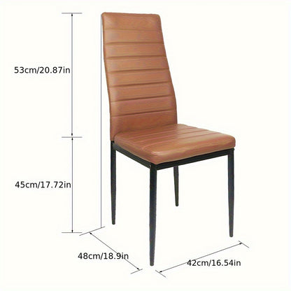 Stoelen – Eetkamerstoelen – Bureaustoelen – Kantinestoelen – Kunstleren Stoelen – Set Van 6 – Ergonomisch Design – Krasbestendig Kunstleer