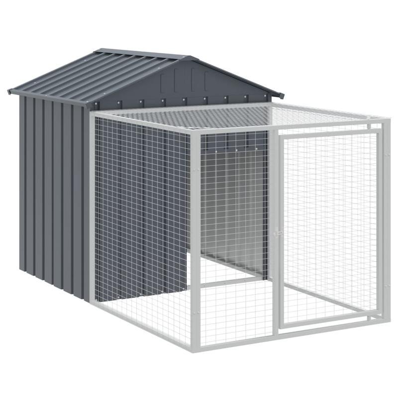 Kippenhok – Kippenren – Pluimveehok – Buitenhok – Dierenhok – Antraciet – 117x405x123 cm – Gegalvaniseerd Staal – Ruime Loopruimte – Duurzaam & Weerbestendig