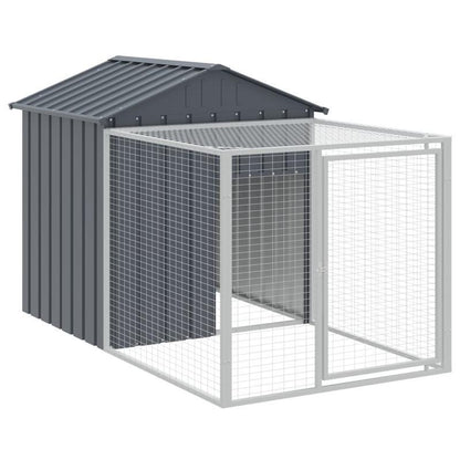 Kippenhok – Kippenren – Pluimveehok – Buitenhok – Dierenhok – Antraciet – 117x405x123 cm – Gegalvaniseerd Staal – Ruime Loopruimte – Duurzaam & Weerbestendig