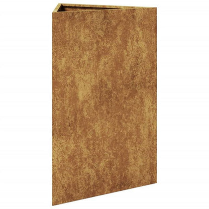 Plantenbak – Bloembak – Bloempot – Tuinbak – Tuinpot – Set van 2 – Driehoekig Design – Cortenstaal Weerbestendig 50x43x75 cm