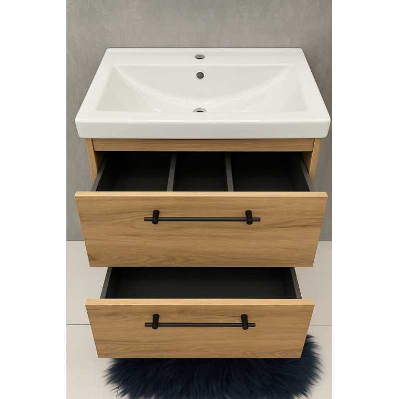 Badkamermeubel – Wastafelmeubel – Badkamerkast – Douchemeubel – Opbergkast Badkamer – Compact 50x80 cm – Vochtbestendig Gelamineerd Spaanplaat
