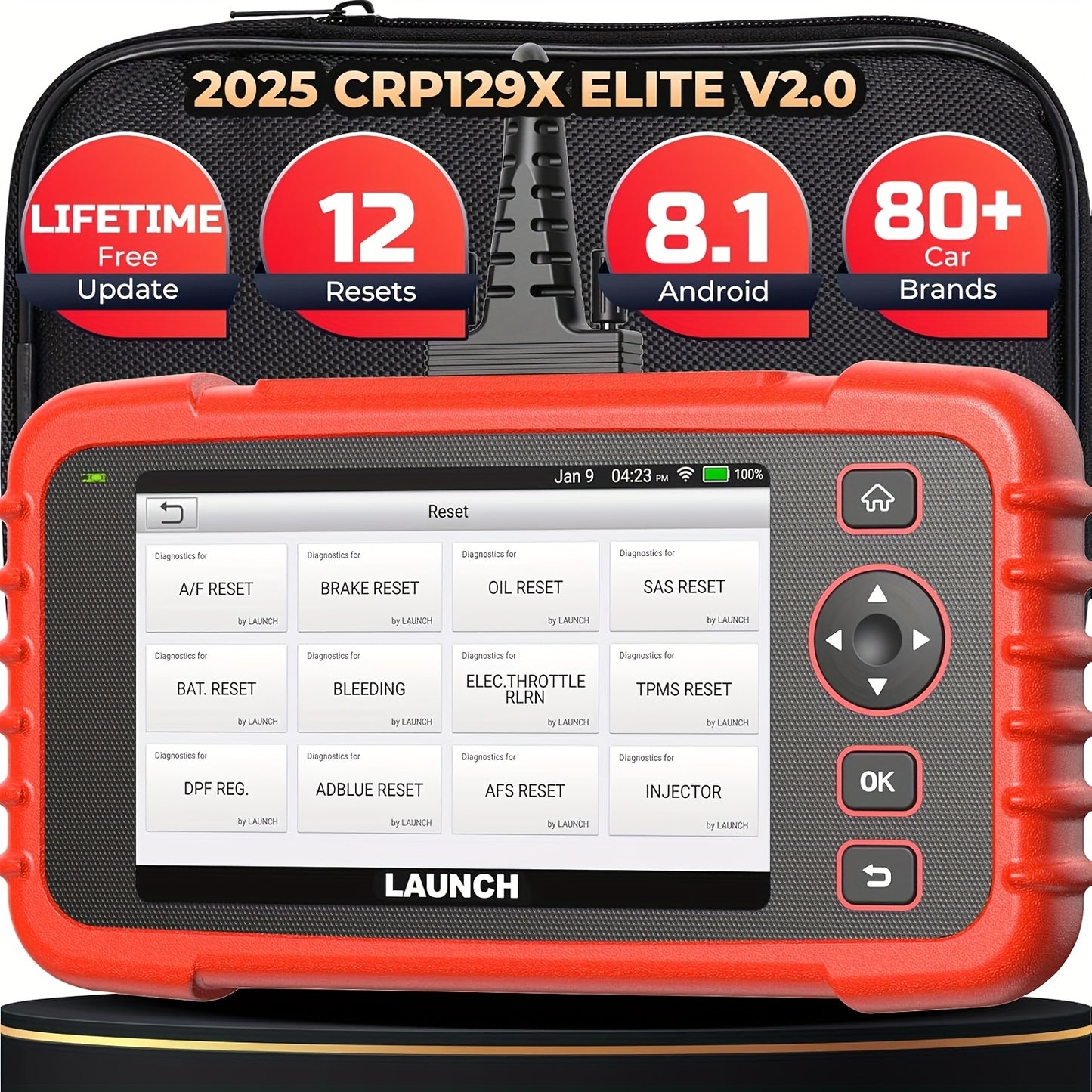 OBD2 Scanner – Autodiagnose Tool – Foutcode Lezer – Motor Diagnose – ABS Airbag Reset – Draadloos Opladen – Geschikt Voor 36V Voertuigen