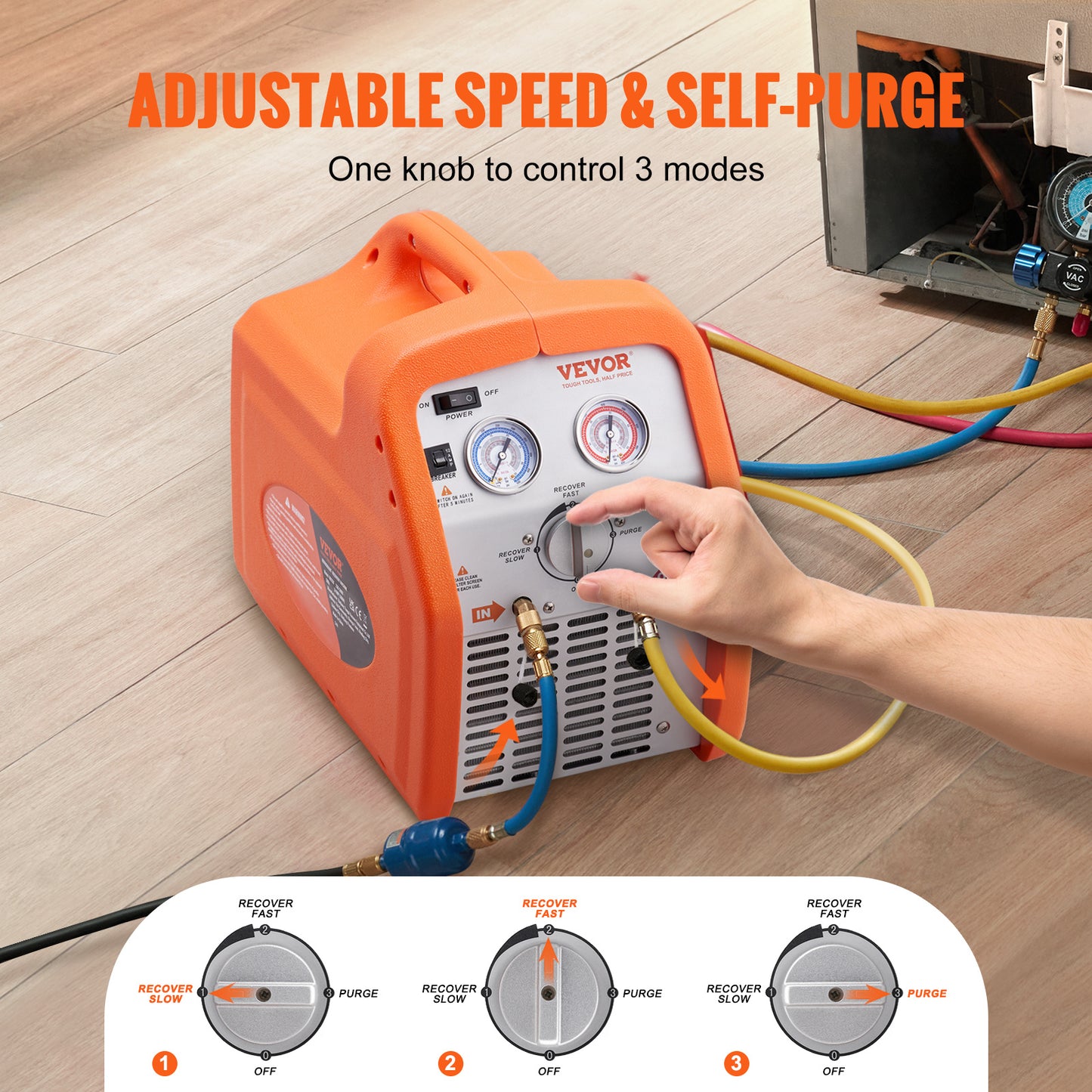 Koelmiddelafzuiger – Koelmiddelterugwinmachine – Refrigerant Recovery Machine – AC Terugwinapparaat – Koelgas Terugwinmachine – Compact en Lichtgewicht – Hoge Drukbeveiliging 220-240V