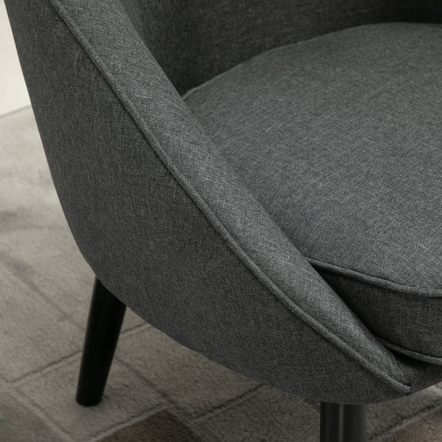 Fauteuil – Leunstoel – Relaxstoel – Zithoekstoel – Grijze Linnenlook – Draagvermogen 150 kg – Compact 71x65x75 cm
