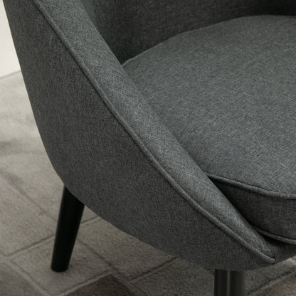 Fauteuil – Leunstoel – Relaxstoel – Zithoekstoel – Grijze Linnenlook – Draagvermogen 150 kg – Compact 71x65x75 cm