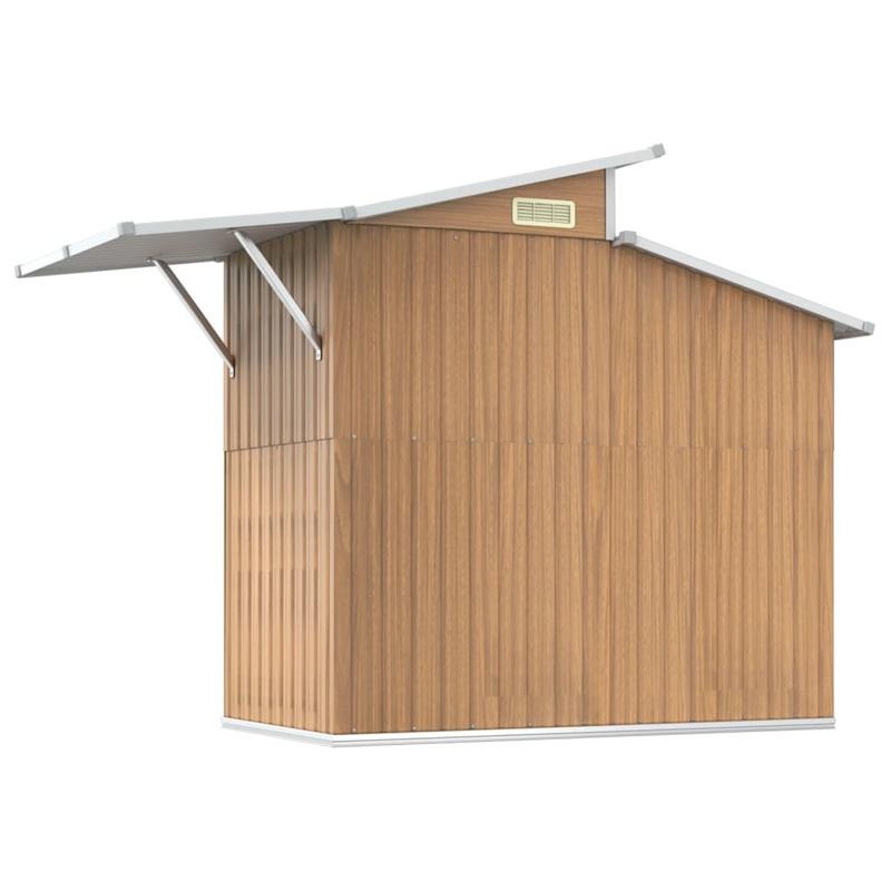 Large Outdoor Storage Shed with Removable Roof - Heavy-Duty Steel Frame & Copper Top, Deep Brown Portable Temporary Storage Building for Garden, Yard, Home - Spacious Multi-Purpose Shed for Tools, Bikes, Lawn Equipment (No Wa