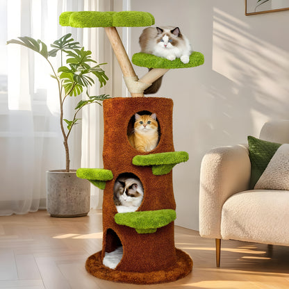 Kattenboom – Krabpaal – Klimpaal – Kattenhuis – Kattenmeubel – 148 cm Hoog – Stevige, Stabiele Basis