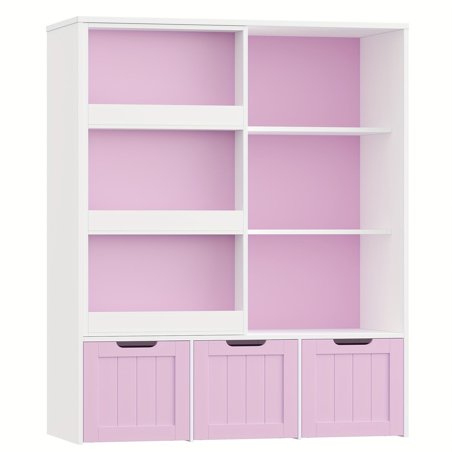 Boekenkast – Boekenrek – Opbergkast – Vakkenkast – Kast met lades – Houten constructie – Wieltjes voor mobiliteit