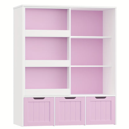 Boekenkast – Boekenrek – Opbergkast – Vakkenkast – Kast met lades – Houten constructie – Wieltjes voor mobiliteit