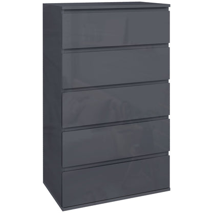 kastje – ladenkast – commode – opbergkast – dressoir – modern design – softclose lades – glanzend grijs – 53x33x100 cm
