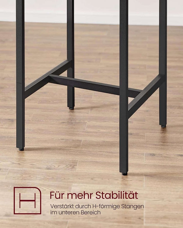 Bartafel met Barkruk Set - Met 2 Stoelen - Industrieel Ontwerp, Vintage Bruin/Zwart