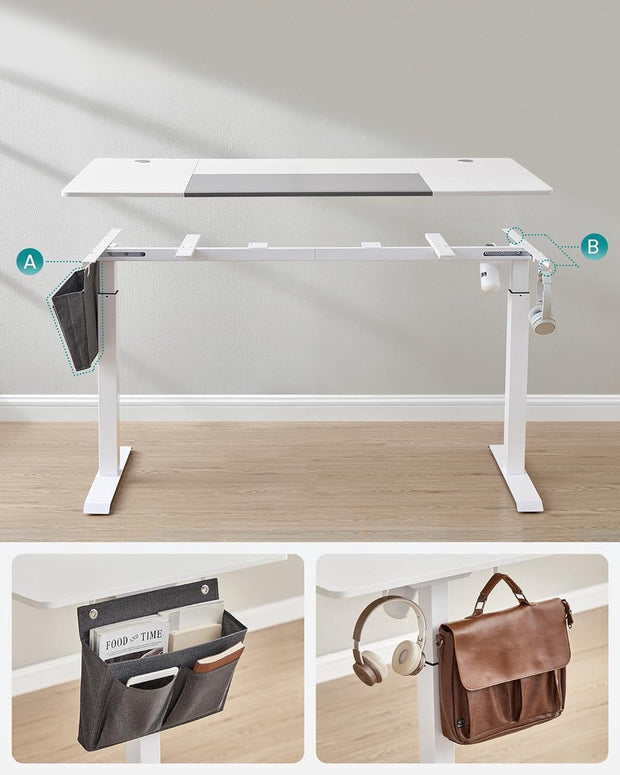 Bureau – In Hoogte Verstelbaar Bureau – Verschillende Standen – 70 x 160cm – Wit