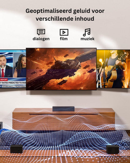 Surround set Home Cinema - Speakers - Thuisbioscoop Set - Draadloos - Bluetooth - 320W - 5.1 Soundbar - Virtueel Surround Sound-systeem - met Subwoofer en Achterluidsprekers - Zwart