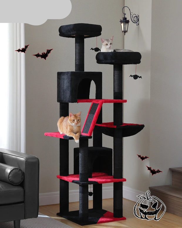 Krabpaal XXL - 180cm - Grote kat - Meerdere niveaus - Condos - Pluche bekleding