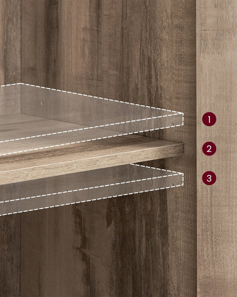 Dressoirkasten - Garderoberek - Opbergkast - Organiser - Woonkamerkast - 35 cm x 100 cm x 75 cm - Donker kaki