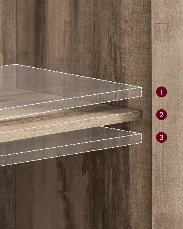 Dressoirkasten - Garderoberek - Opbergkast - Organiser - Woonkamerkast - 35 cm x 100 cm x 75 cm - Donker kaki