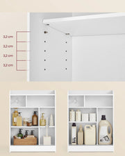 Badkamerkast - Badkameropbergrek Laag - Badkamerplank - Badkameraccessoires - Badkamermeubels - 20 cm x 60 cm x 80 cm - Wit