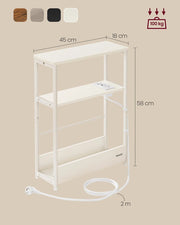 Bijzettafels Woonkamer - Bijzettafel Bank - Smalle Console Tafel - Haltafel - Nachtkastje - 18 cm x 45 cm x 58 cm - Ivoor