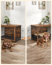 Houten Hondenbench met Ren - Stevig - Stijlvol Hondenhuis - voor Binnen - Comfortabele - en Veilige Rustplek