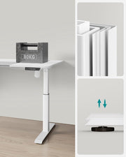 Bureau – In Hoogte Verstelbaar Bureau – Verschillende Standen – 70 x 160cm – Wit