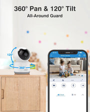 Security Cameras - Indoor Camera - Indoor Security Camera - Security Camera with Night Vision - Built-in Microphone and Speaker - Tracking Function