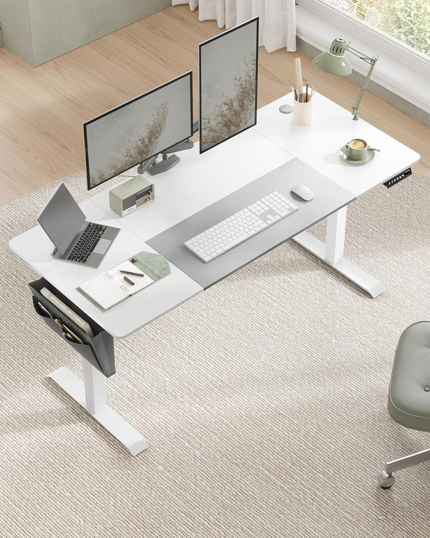 Bureau – In Hoogte Verstelbaar Bureau – Verschillende Standen – 70 x 160cm – Wit