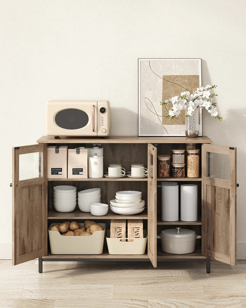 Dressoirkasten - Garderoberek - Opbergkast - Organiser - Woonkamerkast - 35 cm x 100 cm x 75 cm - Donker kaki