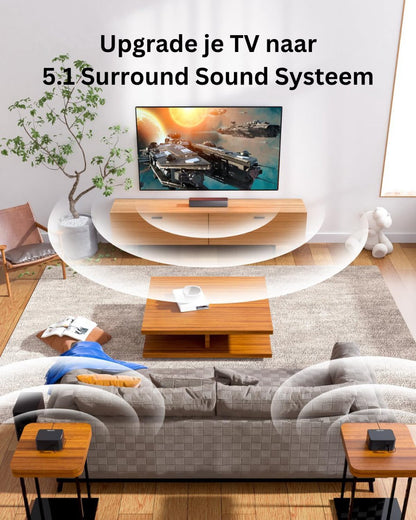 Surround set Home Cinema - Speakers - Thuisbioscoop Set - Draadloos - Bluetooth - 320W - 5.1 Soundbar - Virtueel Surround Sound-systeem - met Subwoofer en Achterluidsprekers - Zwart