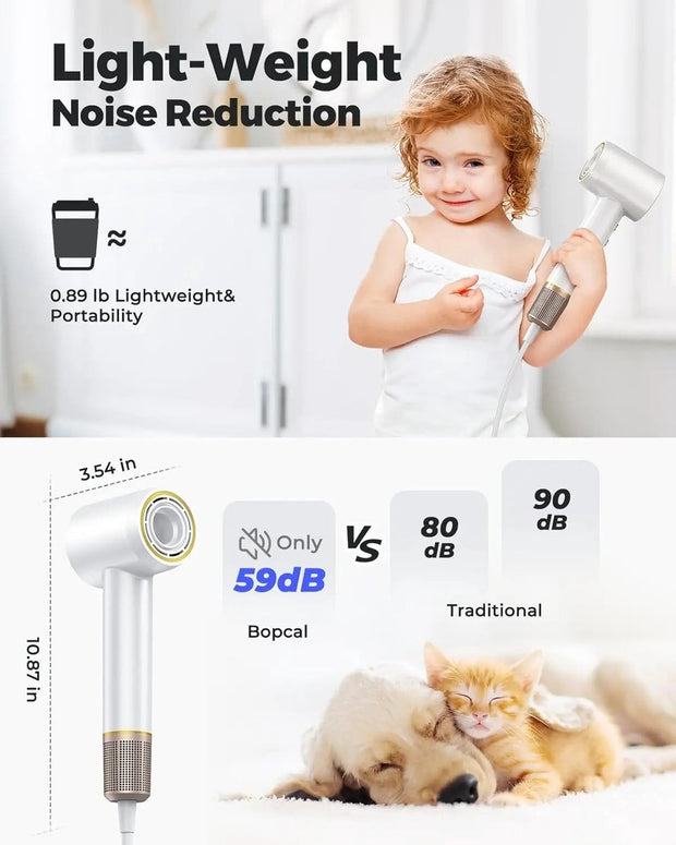 Professionele Föhn - Haardroger - Ionische Fohn - Power Föhn - Styling Föhn - Haardroger apparaat - Snel drogen - Touchscreen - 2 warmte standen - Geruisloos - Extra opzetstuk - Infrarood - 360° draaien - Lichtgewicht - Universeel