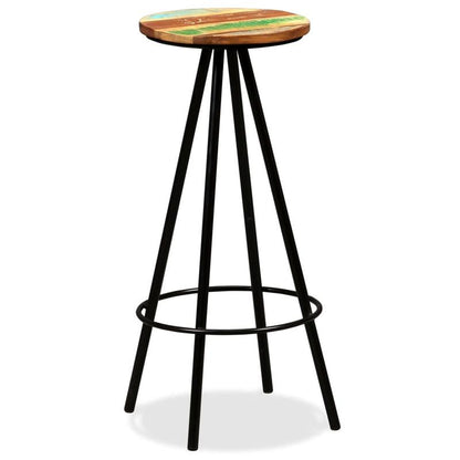 Bar stool 2pcs of solid old wood, Dining Room Furniture, Pub Stools, Modern Stool, Contemporary Seating, Fabric Upholstery Stool, Backrest Stool