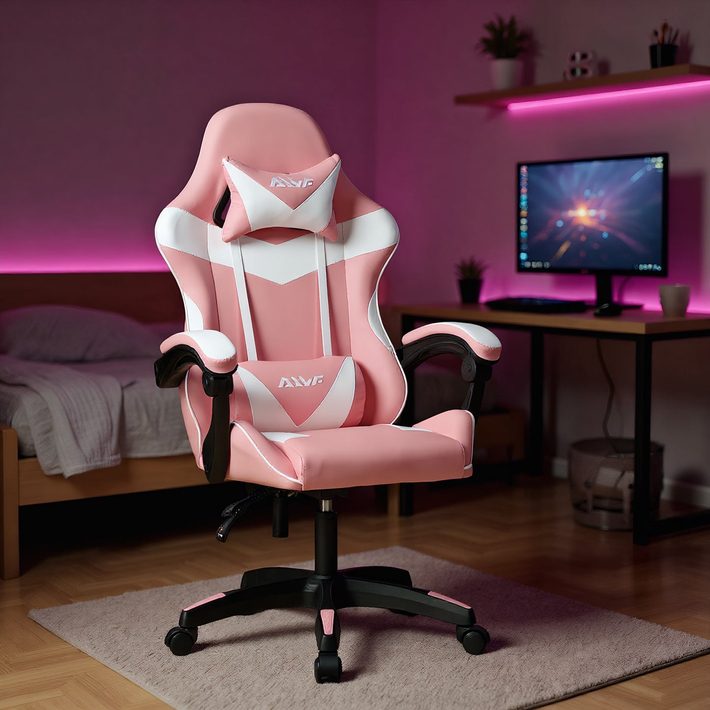 Ergonomische Gamingstoel – Bureaustoel – Gamerstoel – Computerstoel – Bureaukruk – Massagefunctie Lendensteun – Verstelbare Rugleuning & Zithoogte – Memory Foam – Zwart Blauw