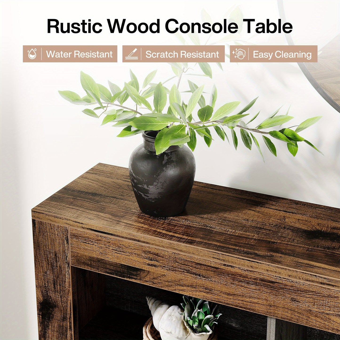 Sidetable – Consoletafel – Haltafel – Wandtafel – Bijzettafel – 160 cm Wit – 6 Open Vakken – Duurzaam Hout en MDF