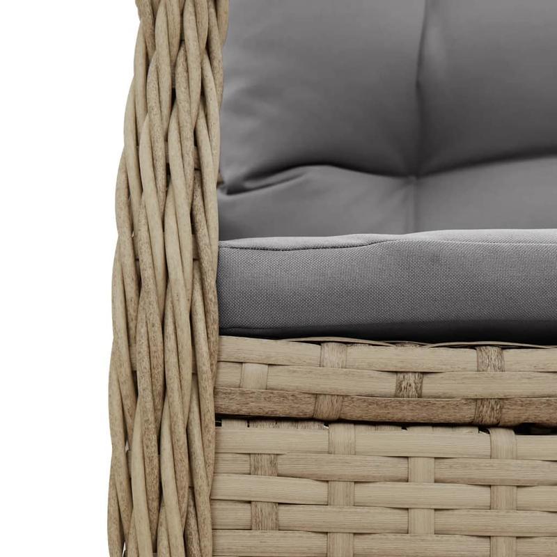 Tuinstoelen – Tuinstoel – Tuinzetel – Balkonstoel – Verstelbare stoel – Set van 2 Beige – Verstelbare Rugleuning – Weerbestendig Polyrattan