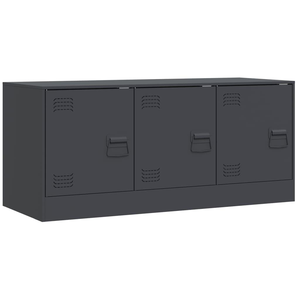 TV Cabinet Anthracite 99x39x44 cm Steel TV Stand Entertainment Center with Storage, Media Television Table for Living Room Bedroom