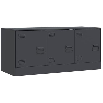 TV Cabinet Anthracite 99x39x44 cm Steel TV Stand Entertainment Center with Storage, Media Television Table for Living Room Bedroom