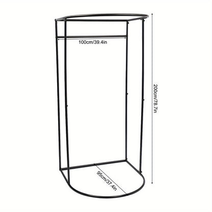 Omkleedcabine – Kleedruimte – Omtrek – Omkleedhoek – Kleedscherm – Vrijstaand – Verduisterend Gordijn – Stevig Metalen Frame – Compact En Gemakkelijk Te Monteren – Modern Grijs
