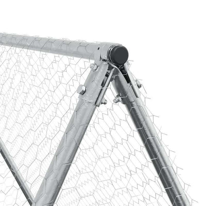 Kippenren – Kippenhok – Hennenhok – Kipren – Kippenkooi – Gegalvaniseerd Staal – 400x100x190 cm – Goede Ventilatie – Weerbestendig