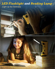 Noodradio Solar Opwindbaar - Noodradio Opwindbaar - Opwindbare Radio - Powerbank Zonne Energie - 3000mAh-batterij - USB-opladen - Geel