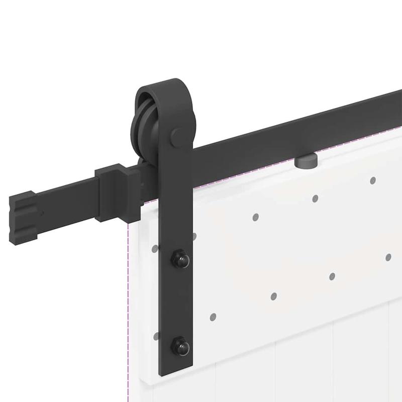Schuifdeursysteem – Schuifdeur Systeem – Schuifdeurbeslag – Barn Deur Set – Railsysteem – Zwaar Stalen Constructie – 200 cm Zwarte Rail – Stevig & Soepel Schuivend