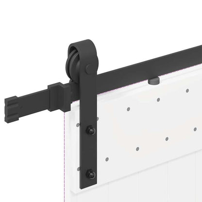 Schuifdeursysteem – Schuifdeur Systeem – Schuifdeurbeslag – Barn Deur Set – Railsysteem – Zwaar Stalen Constructie – 200 cm Zwarte Rail – Stevig & Soepel Schuivend