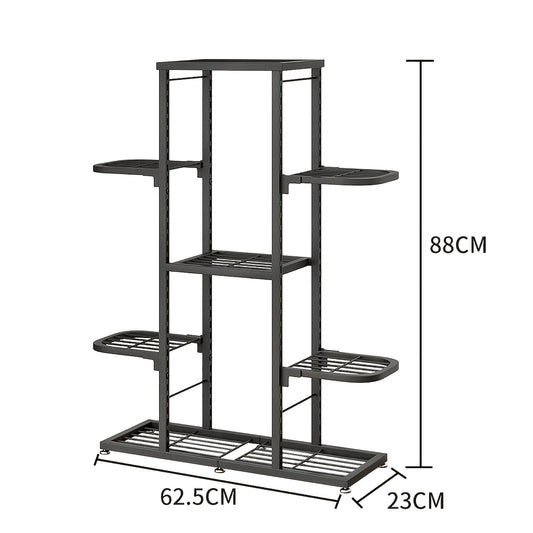 Plantenstandaard – Plantenrek – Bloemenrek – Plantentafel – Plantenhouder – 5 Laags Verticaal Design – Wit Metaal – Antislip Hoeken – Beschermende Voetjes