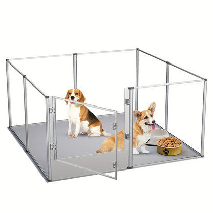 Hondenren – Puppyren – Hondenkennel – Konijnenren – Huisdierenren – Transparant Acryl – Waterdichte Vloer – Stevig en Veilig
