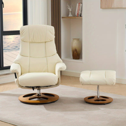 Draaifauteuil – Relaxfauteuil – Lounge Chair – Schommelstoel – Fauteuil Beige – 360° Draaibaar – Onderhoudsvriendelijke Stof