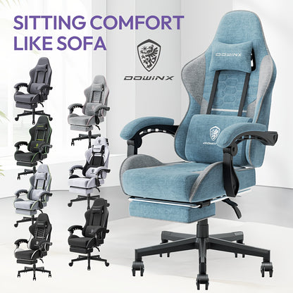 Ergonomische Bureaustoel – Gamingstoel – Werkstoel – Comfortstoel – Computerstoel – Blauwgrijs – Hoog Draagvermogen 136 kg – Pocketvering Zitting